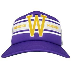 Washington Huskies Mitchell & Ness NCAA Trucker Snapback Hat Cap‎ Purple NWT